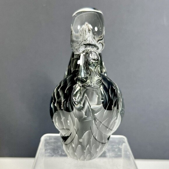 FM‎ Ronneby Konstglas Art Glass Bird Paperweight Fumato Glass Sweden - Picture 5 of 12